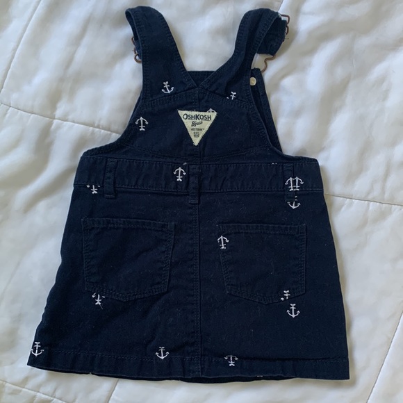 🌻 Anchor OshKosh Bigosh Navy Overall Dress 18M EUC - Picture 2 of 2